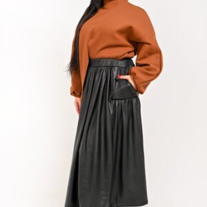 Grace Black Cat – Leather Skirt