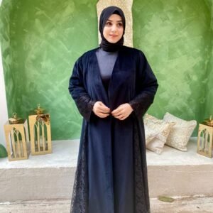 Black With Dantel Kaftan